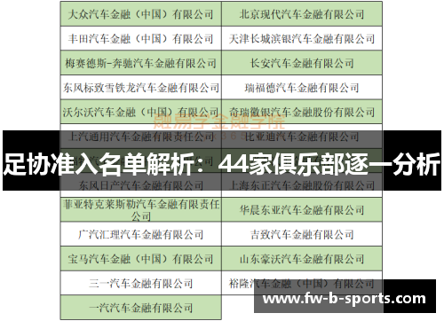 足协准入名单解析:44家俱乐部逐一分析 足协准入名单解析:44家俱乐部逐一分析